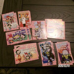 Vintage 20 New Loose POWERPUFF GIRLS 2001 Valentines Day CARDS  PAPER MAGIC